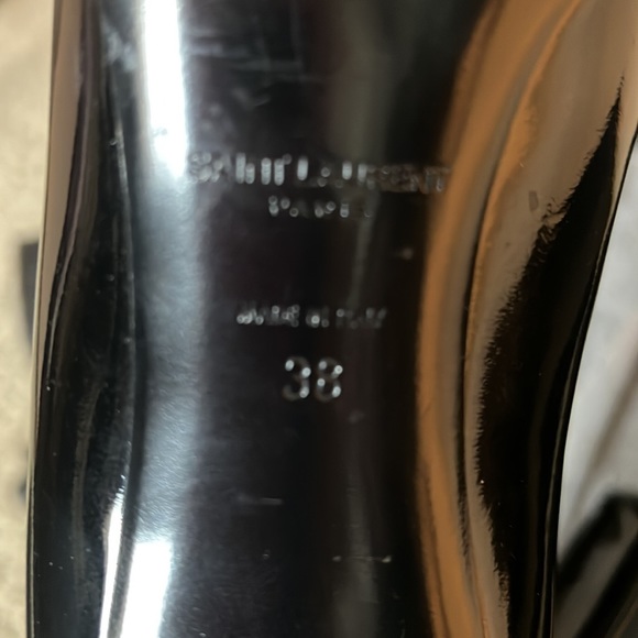 YSL black shiny leather pointy toe pump - Picture 7 of 9